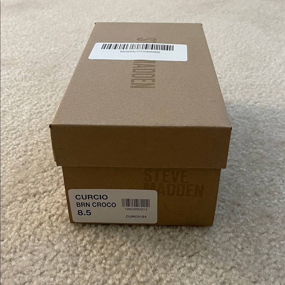 Steve Madden Curcio Brown Crocodile Wedge Sandals - Picture 5 of 5